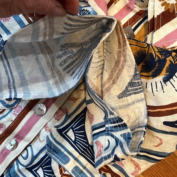 FARM Rio Cerrado Short-Sleeve Belted Linen Mini Dress Size Small NWT - Picture 13 of 15